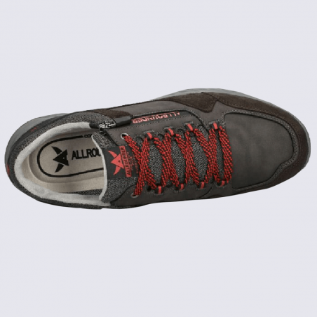 Baskets Allrounder, chaussures sportives homme en cuir velours moka