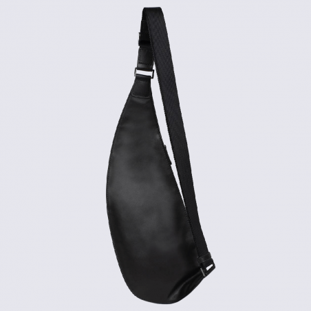 Sac monobretelle Hexagona, sac monobretelle ligne Soft Studio homme en cuir noir