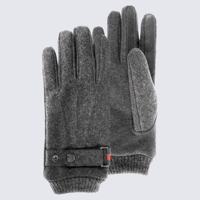 Gants Isotoner, gants tactiles femme en polaire recyclée noir