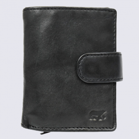 Petit portefeuille Bear, petit portefeuille et porte-cartes en cuir noir