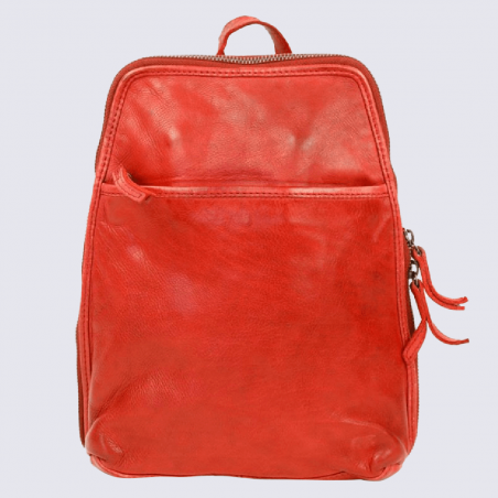 Sac à dos Bear, sac à dos intemporel pour femme en cuir rouge