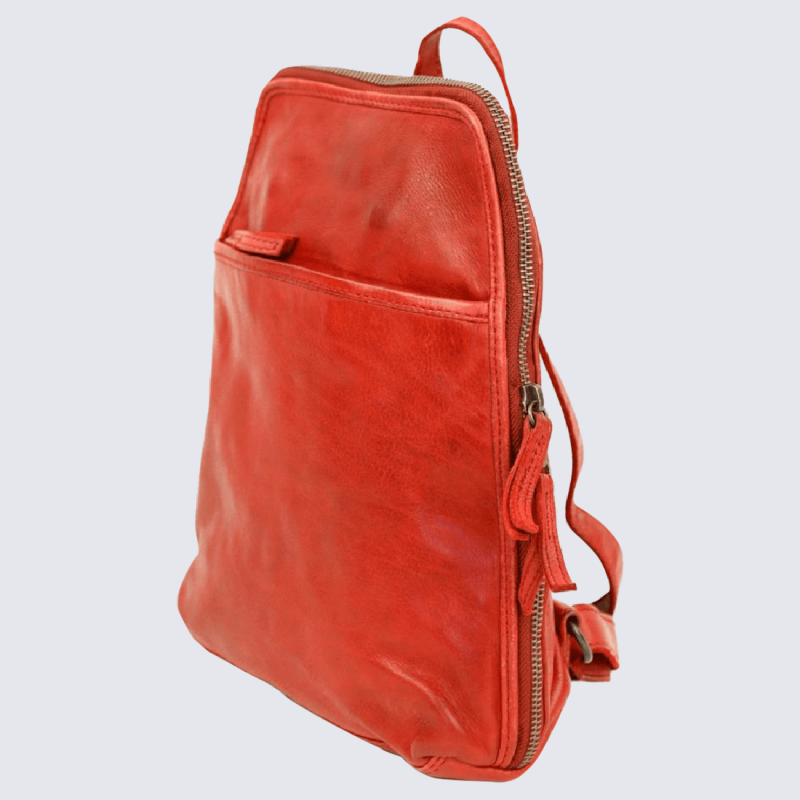 Sac à dos Bear, sac à dos intemporel pour femme en cuir rouge
