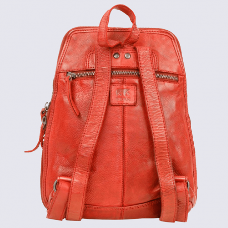 Sac à dos Bear, sac à dos intemporel pour femme en cuir rouge