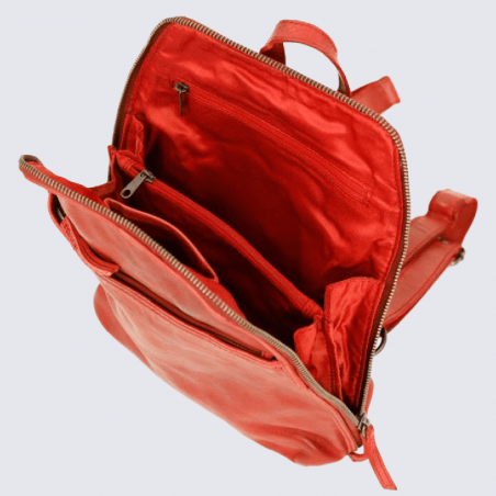 Sac à dos Bear, sac à dos intemporel pour femme en cuir rouge