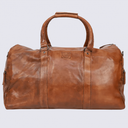 Sac week-end Bear Design, sac week-end Ruben unisexe en cuir cognac