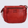 Sac à bandoulière Bear, petit sac à bandoulière femme en cuir rouge