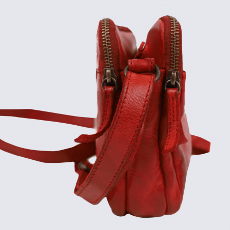 Sac à bandoulière Bear, petit sac à bandoulière Vieve femme en cuir rouge