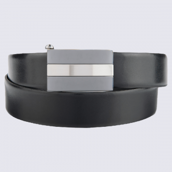 Ceinture Bernd Götz, ceinture élégante surface brillante homme en cuir noir