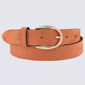 Ceinture Bernd Götz, ceinture tendance femme en cuir de vachette velours orange