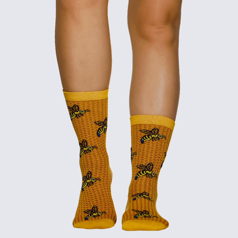 Chaussettes Wigglesteps, chaussettes femme motif abeilles en