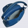 Sac à main Charlotte, sac à main tendance surpiqures visibles femme en cuir bleu Sac à main Charlotte, sac à main tendance surpiqures visibles femme en cuir bleu