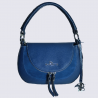 Sac à main Charlotte, sac à main tendance surpiqures visibles femme en cuir bleu Sac à main Charlotte, sac à main tendance surpiqures visibles femme en cuir bleu