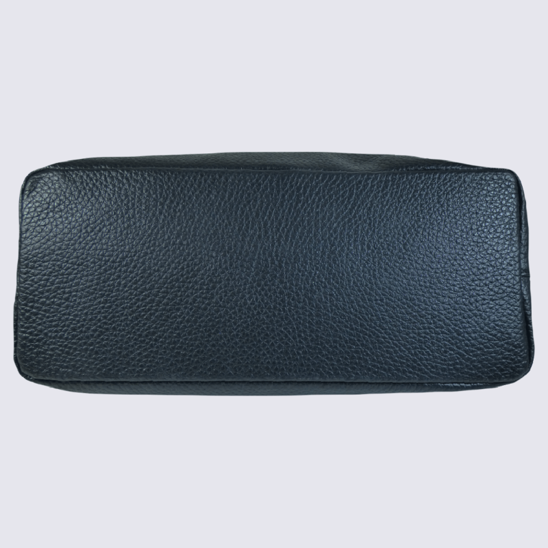 Sac porté épaule Charlotte, grand sac porté épaule femme en cuir grainé noir