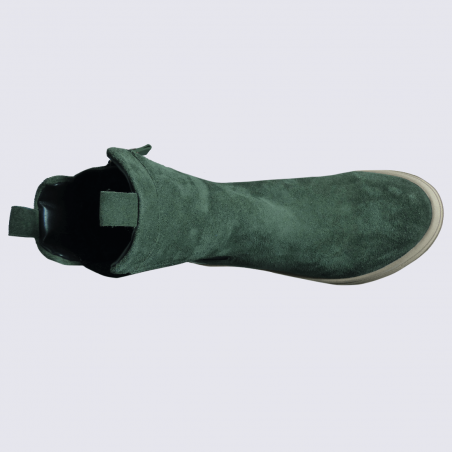 Bottines Ara, bottines chic pour femme en cuir souple vert forêt