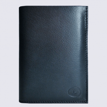 Portefeuille Frandi, petit portefeuille homme en cuir de vachette noir