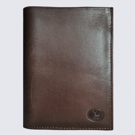 Portefeuille Frandi, portefeuille 2 volets homme en cuir cognac