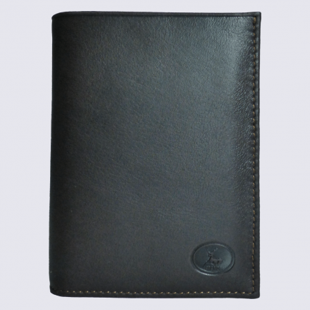 Portefeuille Frandi, portefeuille pour homme en cuir de vachette marron