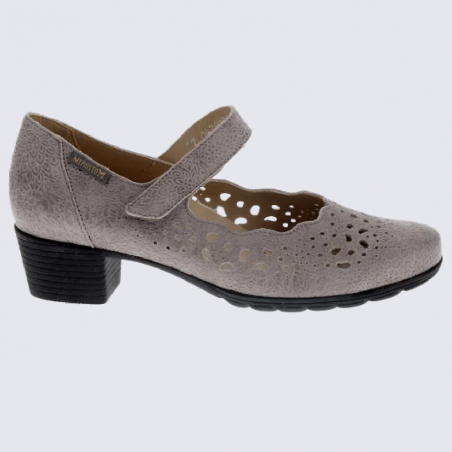 Escarpins Mephisto, escarpins trotteur à talon femme en cuir taupe