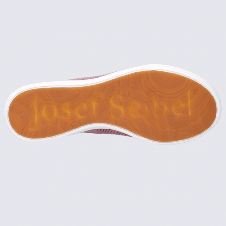 Baskets Josef Seibel, baskets slip-on confortables femme en textile rose