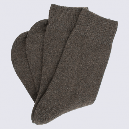 Chaussettes Doré Doré, chaussettes chaudes femme en laine et cachemire gris/brun copenhague