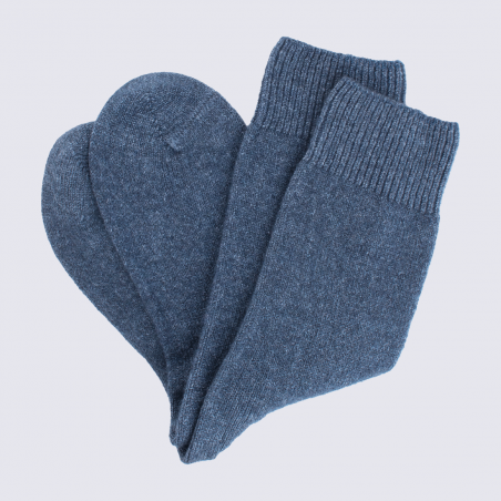 Chaussettes Doré Doré, chaussettes chaudes femme en laine et cachemire bleu corsaire