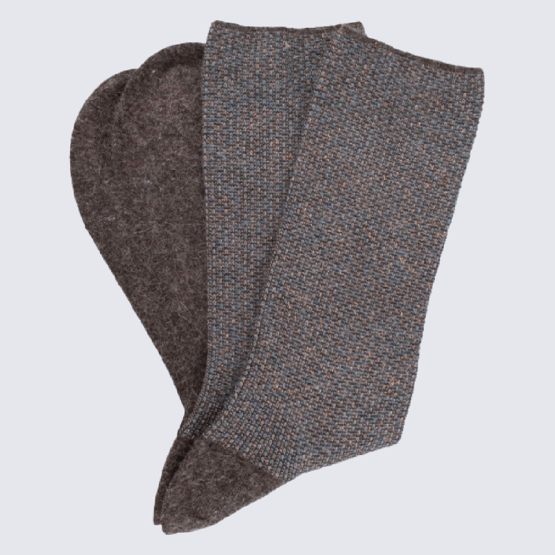 Chaussettes Doré Doré, chaussettes en laine et viscose femme gris/brun
