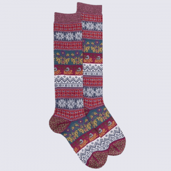 Mi-bas Doré Doré, mi-bas hiver en laine femme rose litchi