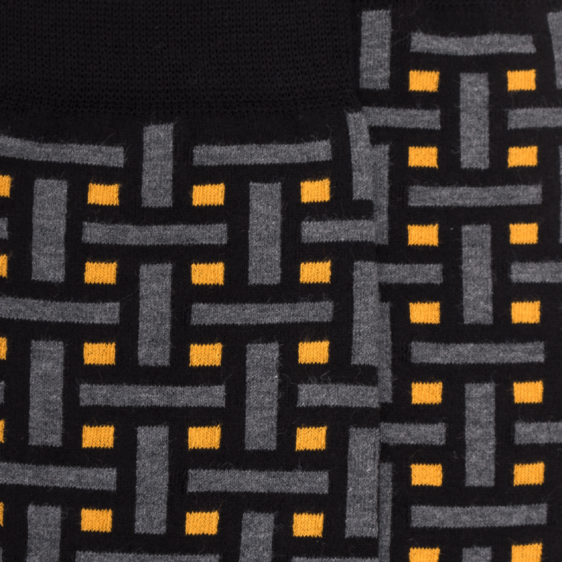 Chaussettes Doré Doré, chaussettes à motif carreaux et rectangles homme noir