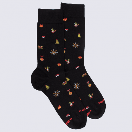 Chaussettes Doré Doré, chaussettes de Noël homme en coton noir