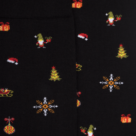 Chaussettes Doré Doré, chaussettes de Noël homme en coton noir