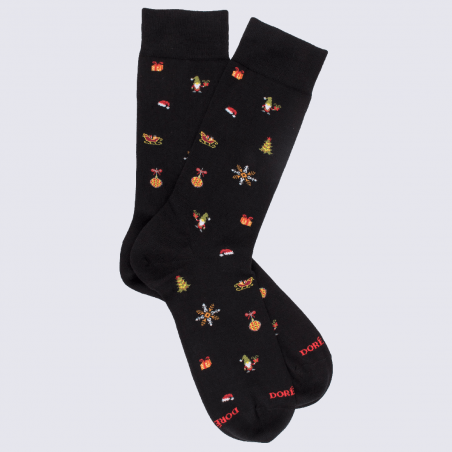 Chaussettes Doré Doré, chaussettes de Noël homme en coton noir