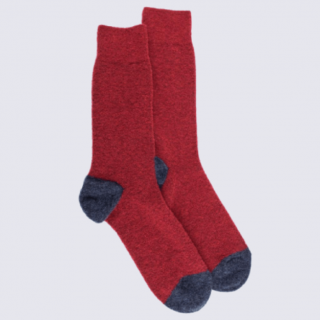 Chaussettes Doré Doré, chaussettes en laine polaire homme rouge/bleu