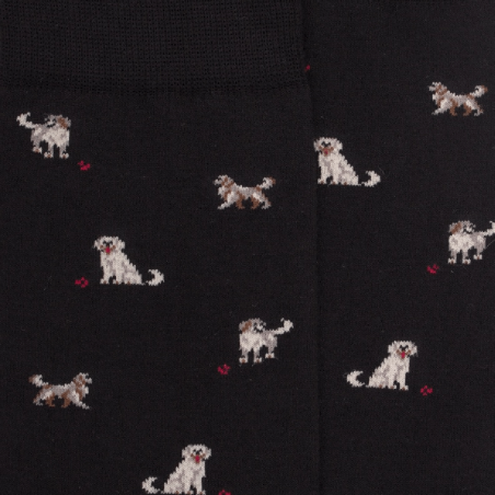 Chaussettes Doré Doré, chaussettes à motif chiens homme en coton noir