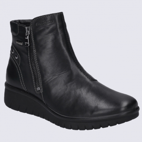 Bottines Westland by Josef Seibel, bottines zippées TopDryTex femme en cuir noir