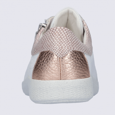 Baskets Waldlaufer, baskets confortables zippées femme en cuir blanc