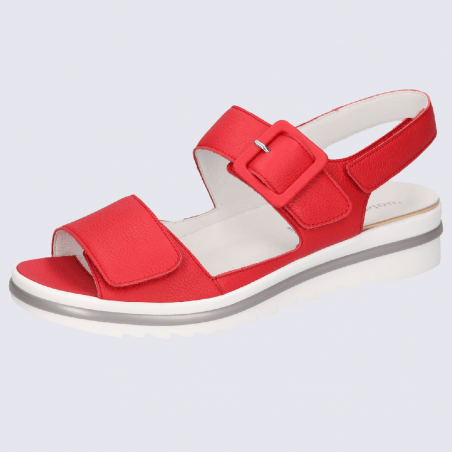 Sandales Waldlaufer, sandales tendances à boucle femme en cuir rouge