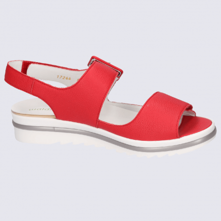 Sandales Waldlaufer, sandales tendances à boucle femme en cuir rouge