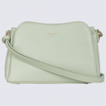 Sac à bandoulière Hexagona, sac à bandoulière femme imprimé grainé vert clair