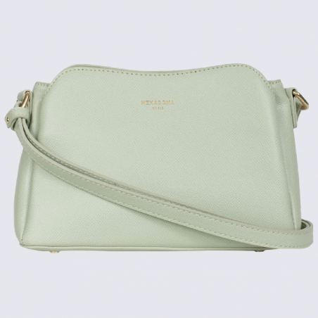 Sac à bandoulière Hexagona, sac à bandoulière femme imprimé grainé vert clair
