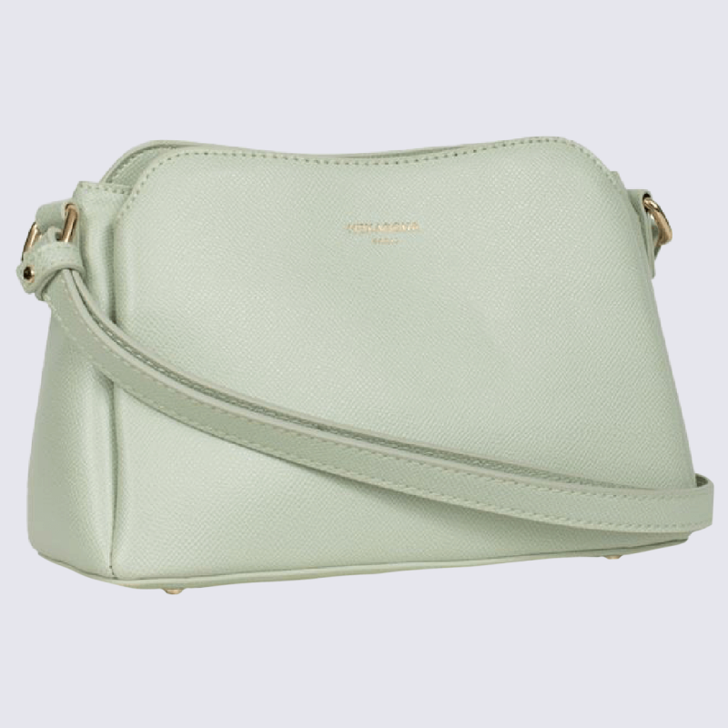 Sac à bandoulière Hexagona, sac à bandoulière femme imprimé grainé vert clair