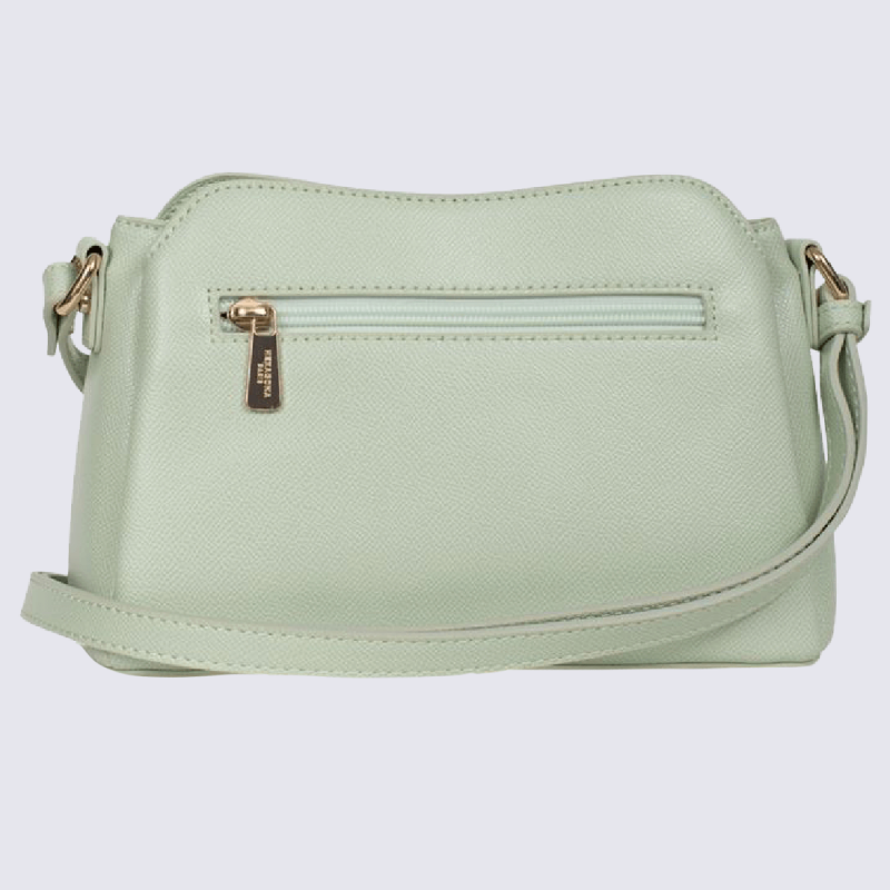 Sac à bandoulière Hexagona, sac à bandoulière femme imprimé grainé vert clair
