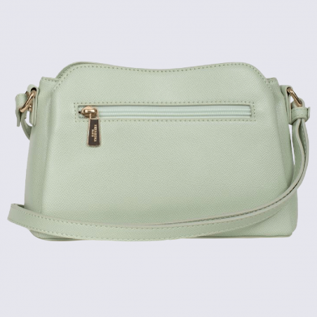 Sac à bandoulière Hexagona, sac à bandoulière femme imprimé grainé vert clair