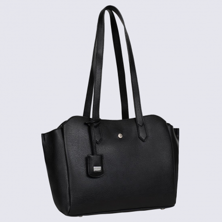 Sac porté épaule Hexagona, sac porté épaule 2 anses femme noir