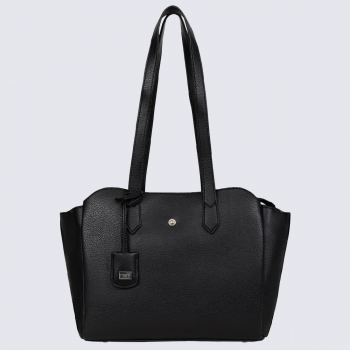 Sac porté épaule Hexagona, sac porté épaule 2 anses femme noir