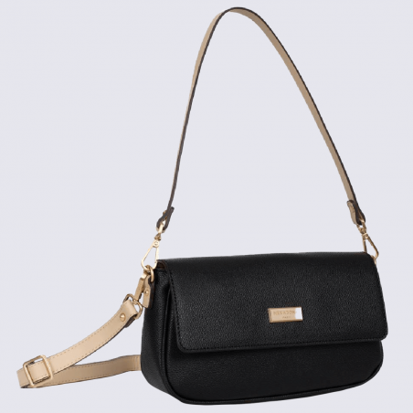 Sac baguette Hexagona, sac baguette casual femme noir et beige Sac baguette Hexagona, sac baguette casual femme noir et beige