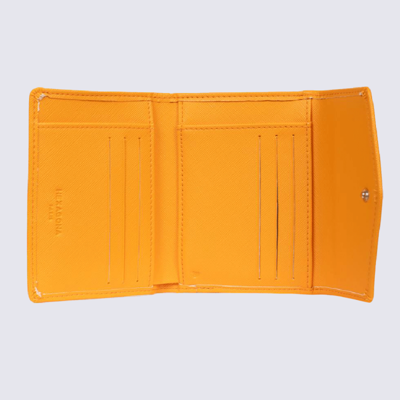 Portefeuille Hexagona, portefeuille 1 volet, Stop RFID, femme orange