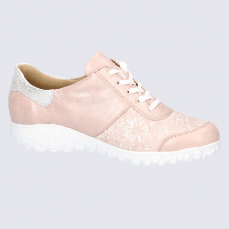 Baskets Waldlaufer, baskets confortables femme en cuir rose