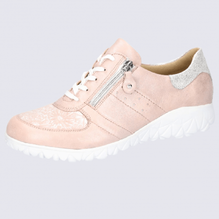 Baskets Waldlaufer, baskets confortables femme en cuir rose