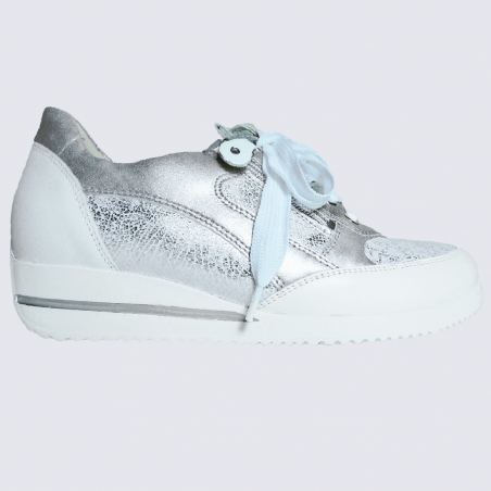 Baskets Waldlaufer, baskets confortables Himona à zip femme blanc