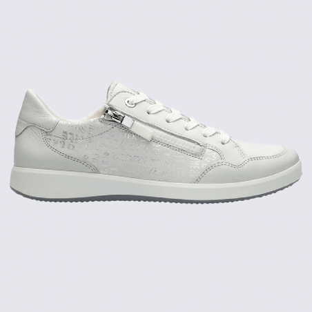 Baskets Ara, baskets Roma femme en cuir blanc nebbia